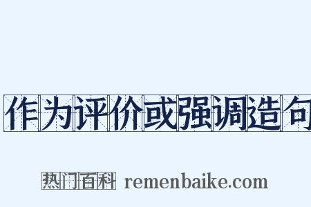 作为评价或强调造句是什么意思的图片